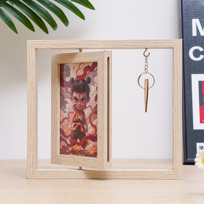 创意相框木质旋转双面相框摆件情侣6寸7寸立体桌面摆台画框360度,家居饰品,相框/画框,淘宝优惠券,粉丝福利购,淘宝优惠卷
