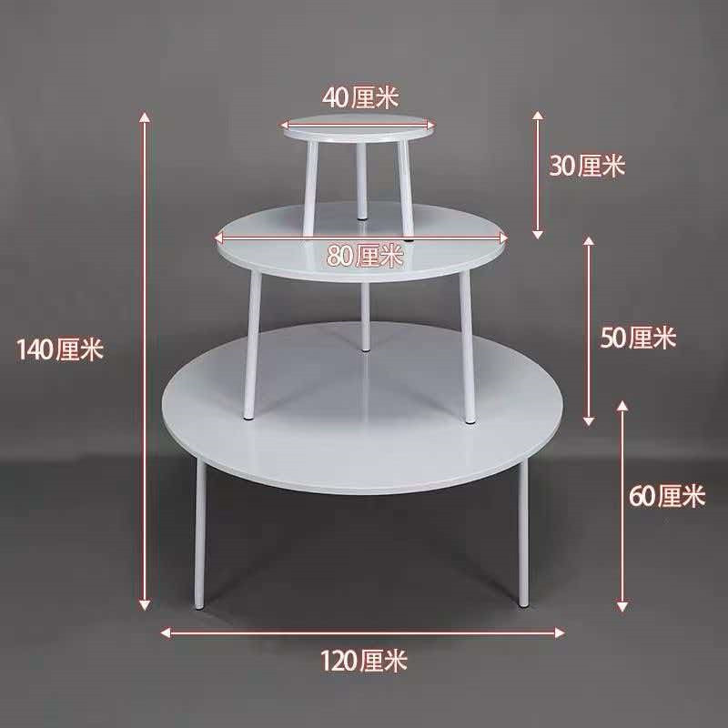 户外婚礼铁艺三层甜品台花架婚庆圆型道具酒店引宾派对布置甜品架