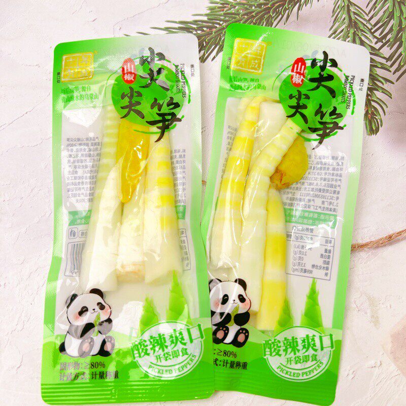 新日期山椒尖尖笋手切笋条泡椒竹笋脆笋云南特产酸辣即食