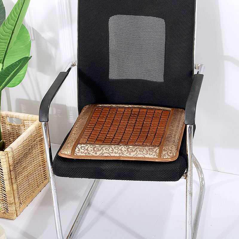 u办公汽凉席坐垫椅子海绵夏天座垫凉电脑加厚夏季竹子椅垫办公室