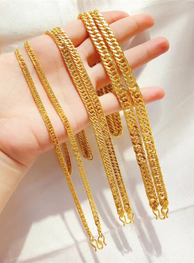 马鞭坦克扁链男女情侣项链