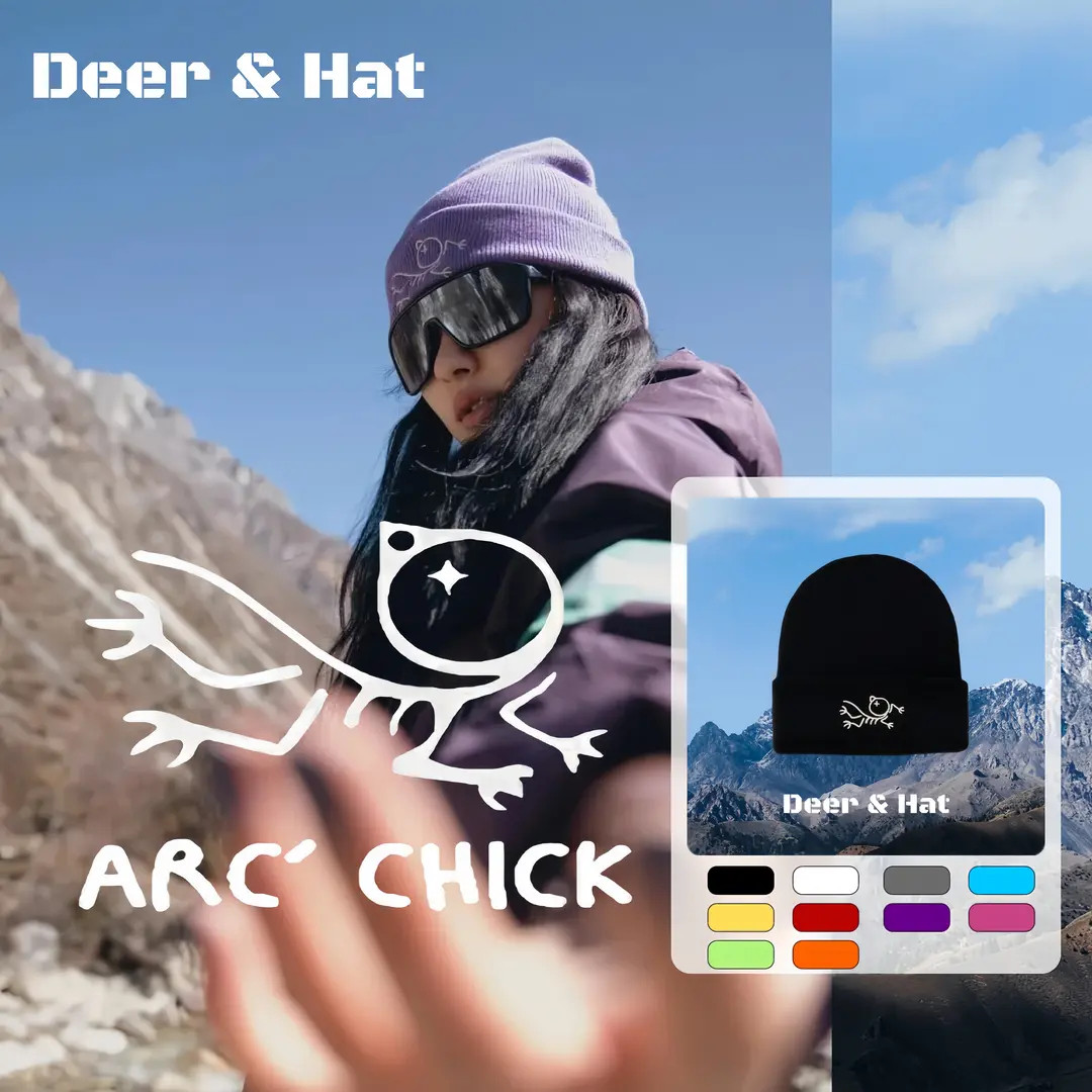 小鸡冷帽登山冷帽雪山户外保暖针织帽情侣运动帽子男款冬季多巴胺