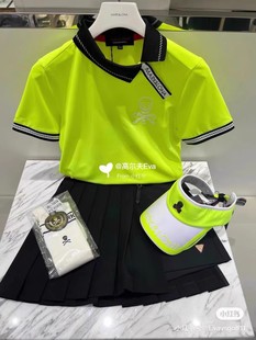 裙子 韩版 高尔夫速干短袖 女套装 户外网球运动休闲高腰防走光短裙裤