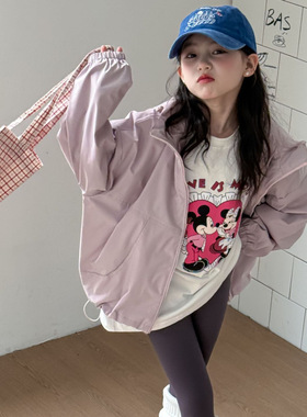 花与寻童装女童冲锋衣2026春季新款儿童休闲防风冲锋外套户外