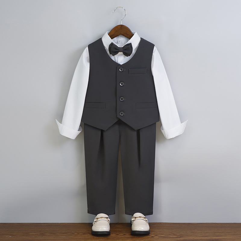 男童西服马甲套装中大童演讲主持钢琴演出服儿童周岁生日花童