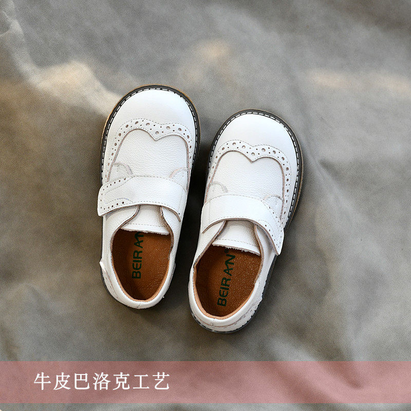 儿童黑皮鞋巴洛克复古牛皮单鞋2026男女童潮鞋校园演出鞋英伦贝然