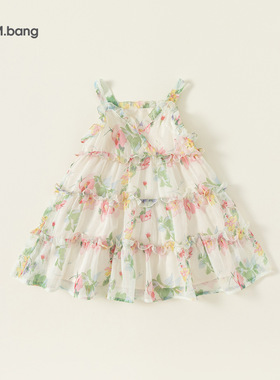 宥宝童装儿童碎花连衣裙甜美夏装裙子女童吊带公主裙洋气XQ24065