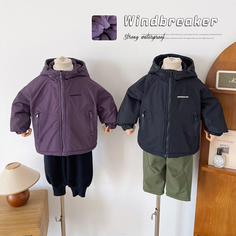 风之谷2025冬季新款童装儿童韩版加绒连帽字母冲锋衣男童加厚外套,童装/婴儿装/亲子装,儿童冲锋衣,淘宝优惠券,粉丝福利购,淘宝优惠卷