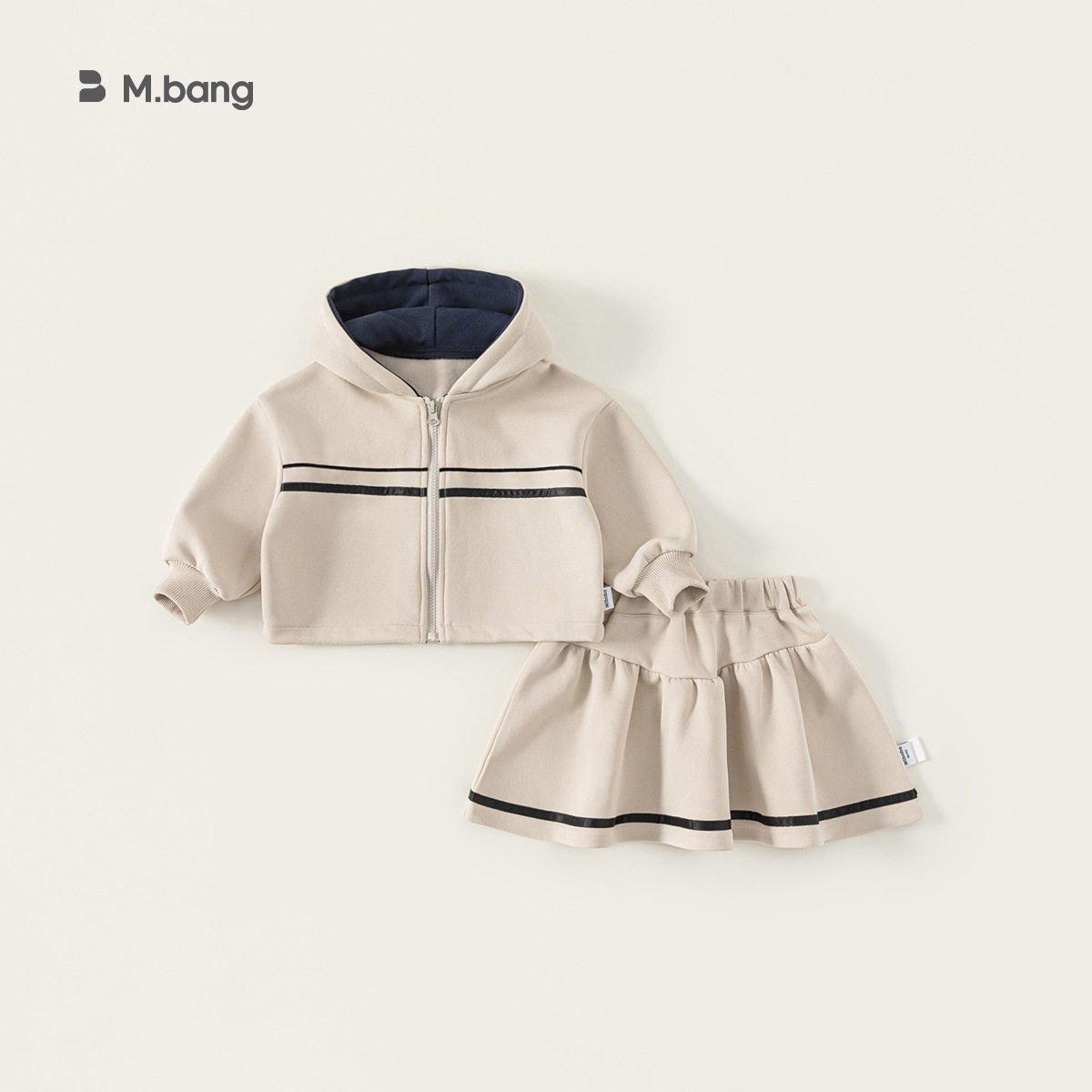 宥宝童装儿童套装女童连帽卫衣外套半裙两件套春装学院风CT41020