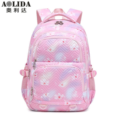 跨境2026新款小学生书包女可爱印花防水轻便初高中双肩包背包