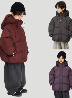 2025冬季新款儿童加厚新年红拜年面包服男中大童保暖棉衣防风外套