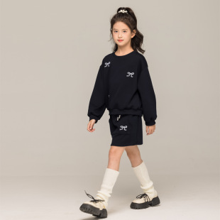 女童卫衣套装韩版秋装2026中大童空气层女孩衣服半身裙两件套