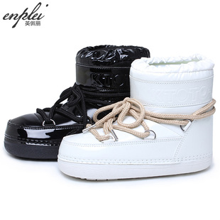 Y032保暖雪地靴女2026年新款冬季女款月球靴薄底中筒防泼水太空