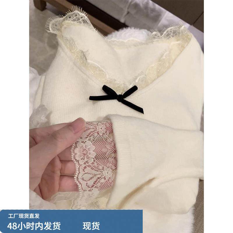 纯欲蕾丝花边德绒打底衫女秋冬季设计感修身内搭保暖长袖t恤上衣,女装/女士精品,T恤,淘宝优惠券,粉丝福利购,淘宝优惠卷