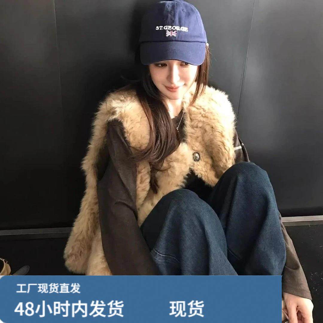 坎肩毛毛外套女2025新款秋冬绝美巨好看加厚百搭皮毛一体短版马甲,运动/瑜伽/健身/球迷用品,广场舞套装,淘宝优惠券,粉丝福利购,淘宝优惠卷
