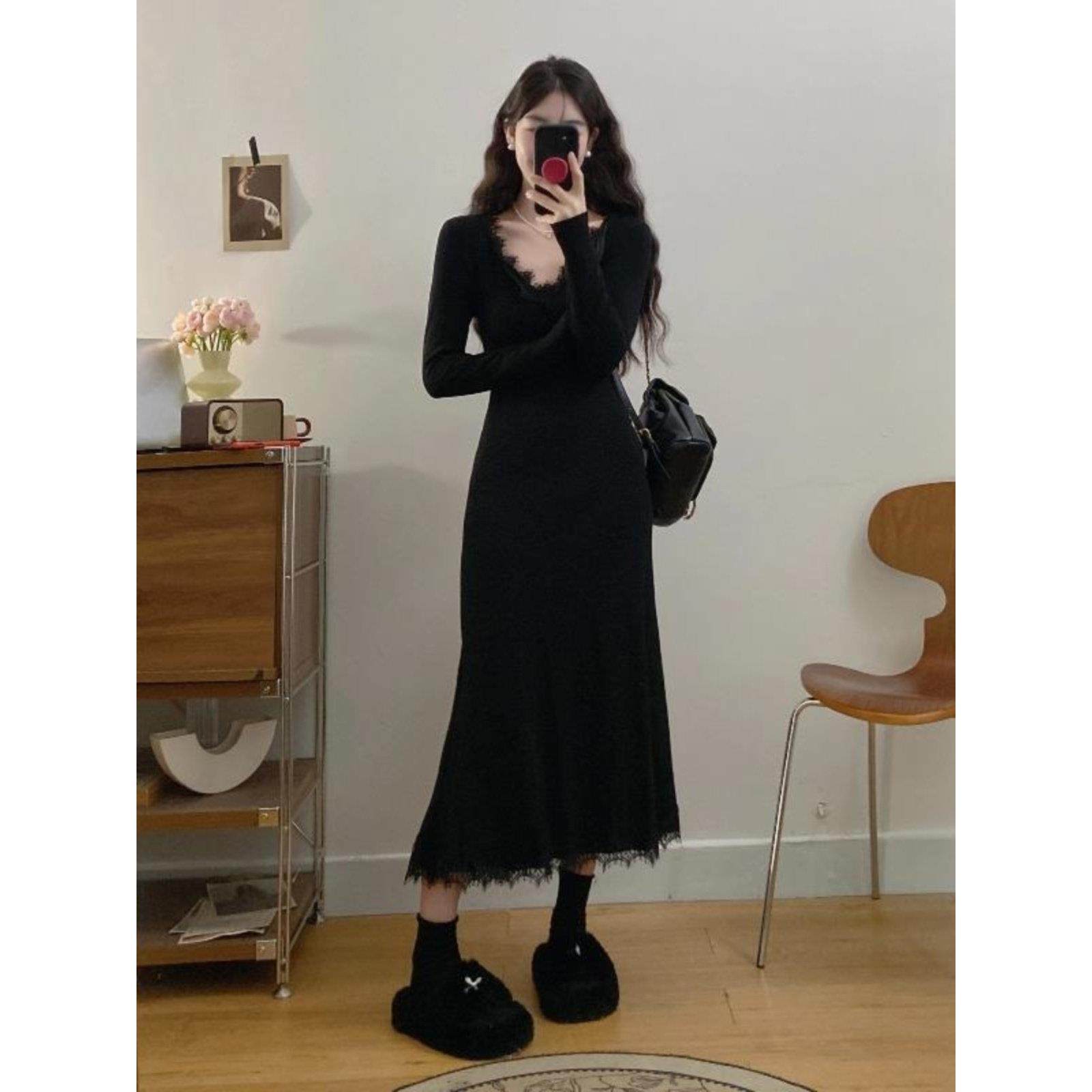 加码赫本风格的高底蕾丝黑色连衣裙，搭配外套和内裙，在秋季显瘦,运动/瑜伽/健身/球迷用品,瑜伽短裙,淘宝优惠券,粉丝福利购,淘宝优惠卷