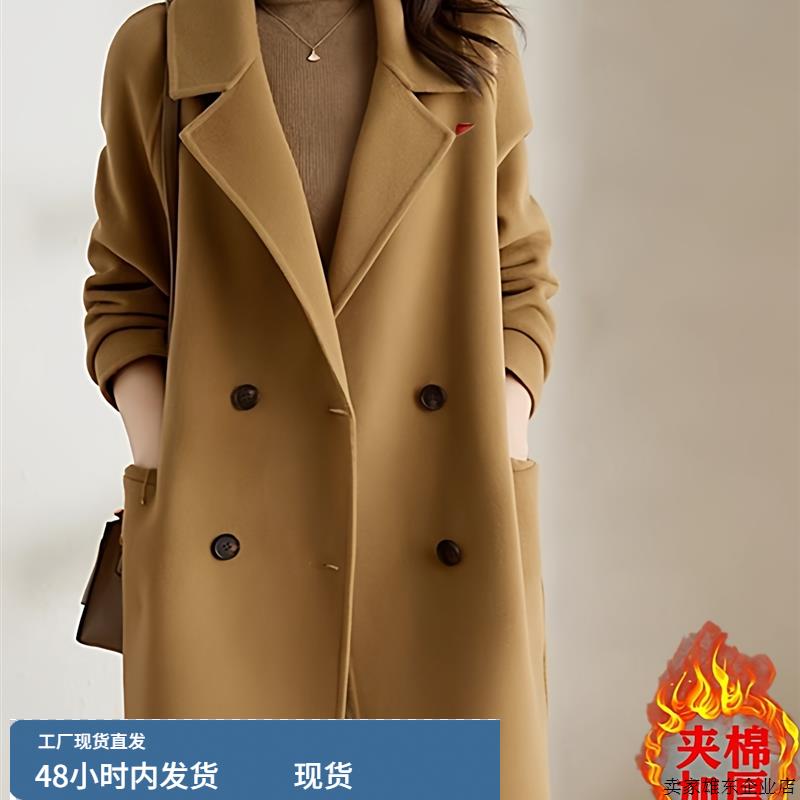 今年流行的爆款女装极简高级感穿搭2025秋冬赫本风双面绒毛呢外套