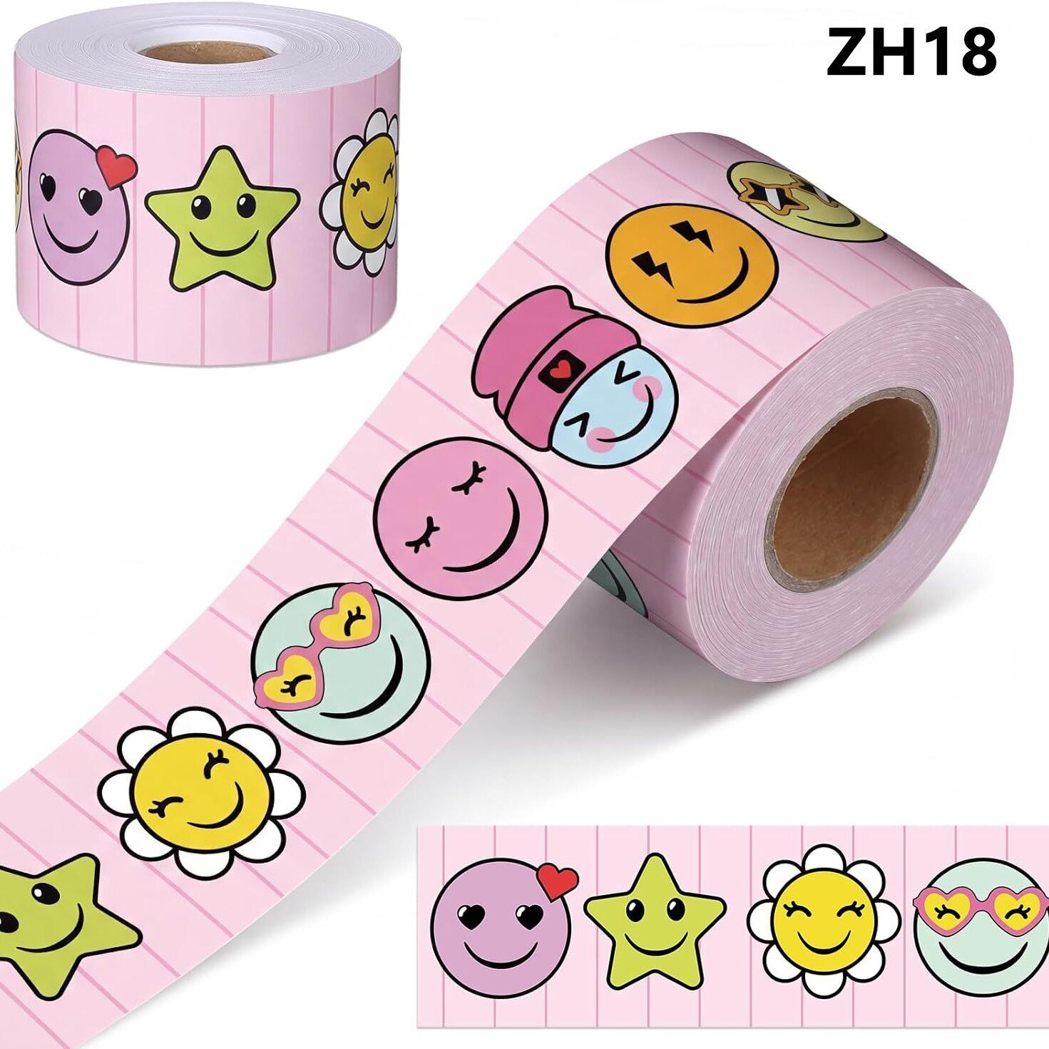 复古粉格笑脸腰线贴纸小学教室黑板四周墙面清新童趣星星小花装饰