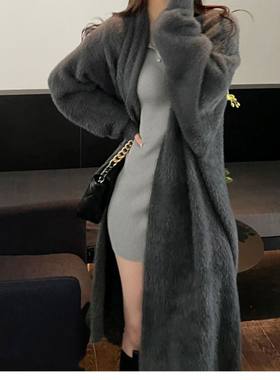 水貂绒开衫水貂绒无扣v