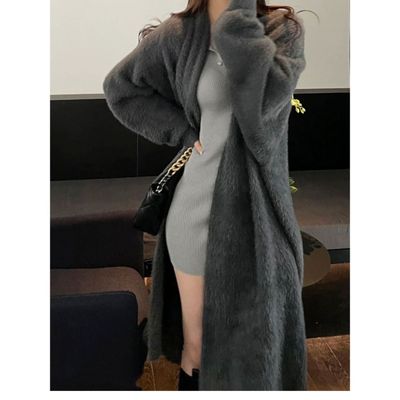 水貂绒开衫水貂绒无扣v