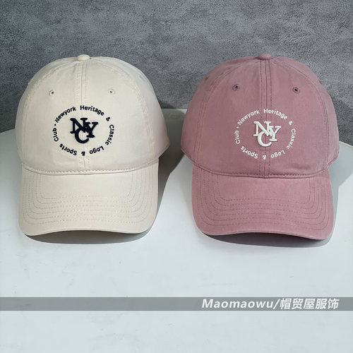 NYC字母刺绣软顶棒球帽男防晒帽