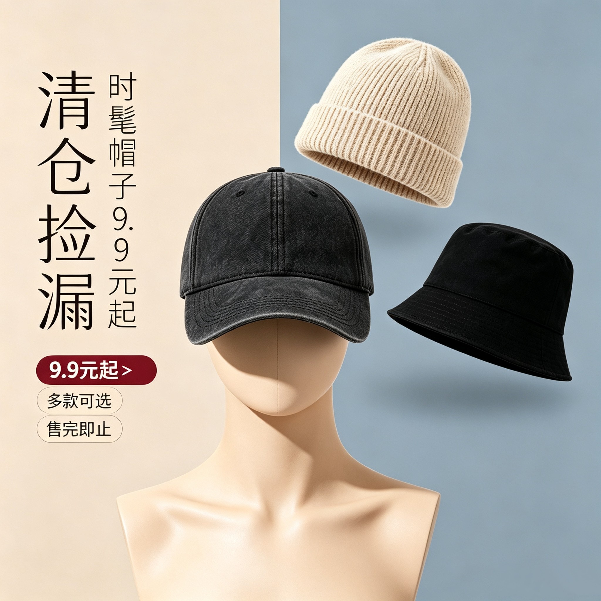 清仓特价棒球帽9.9元男女通用软顶鸭舌帽显脸小棒球帽 持续更新！