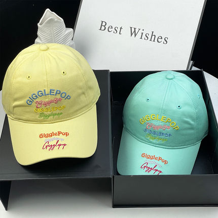 春夏季新款彩色字母刺绣软顶棒球帽男女情侣百搭鸭舌帽显脸小帽子