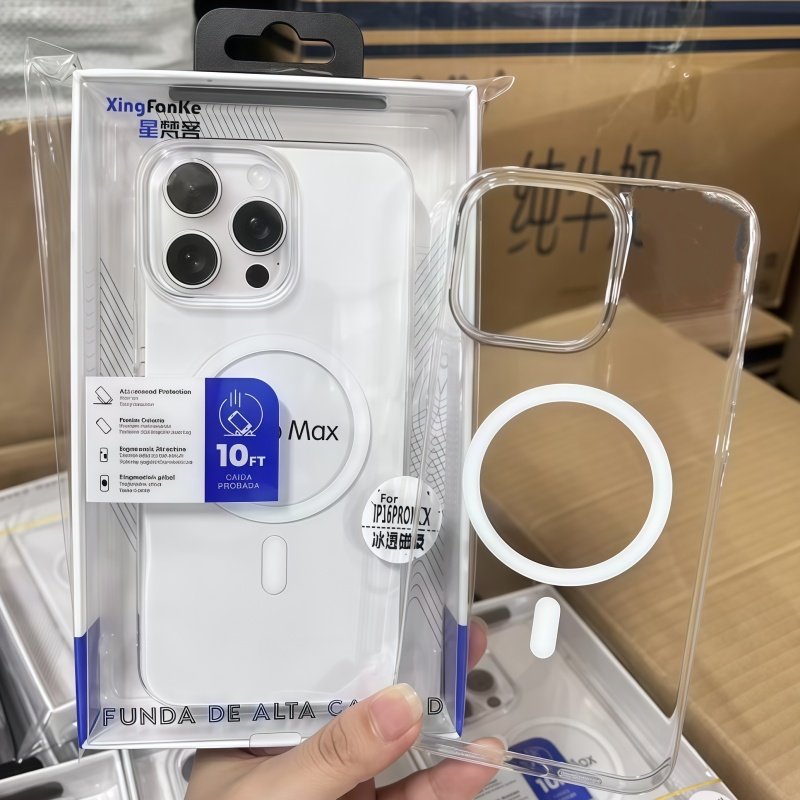适用苹果17 17ProMax星梵客PC冰磁壳15ProMax亚克力14新款磁吸硬壳iPhone13高清透明手机壳16不变黄12保护套