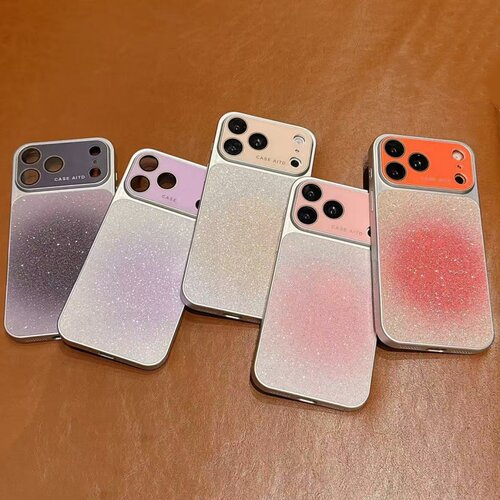 适用苹果18ProMax秒变闪粉渐变壳17Pro大视窗15新款全包边iPhone14简约软套13Pro手机壳12少女风保护套16女款