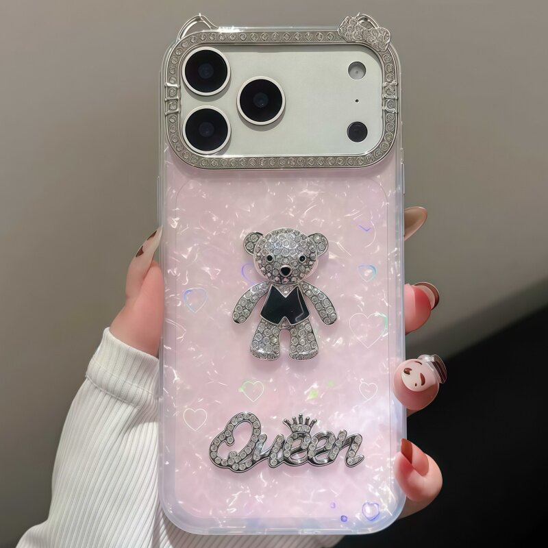 适用苹果17Pro贝壳纹小熊Air大孔镶钻镜头框16ProMax渐变爱心15Plus新款iPhone14防摔13手机壳12全包11保护套,3C数码配件,手机保护套/壳,淘宝优惠券,粉丝福利购,淘宝优惠卷