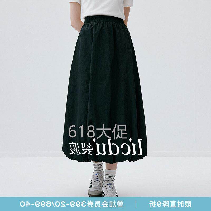 裂渡微胖大尺码女装云朵蓬蓬花苞裙轻户外机能感宽松百搭显瘦半身