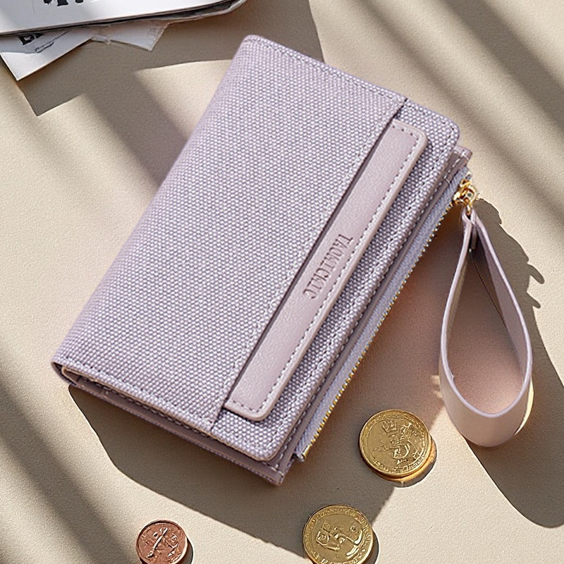 2025新款小众短款两折钱包一体卡包简约小巧多卡位对折零钱包钱夹,箱包皮具/热销女包/男包,钱包,淘宝优惠券,粉丝福利购,淘宝优惠卷