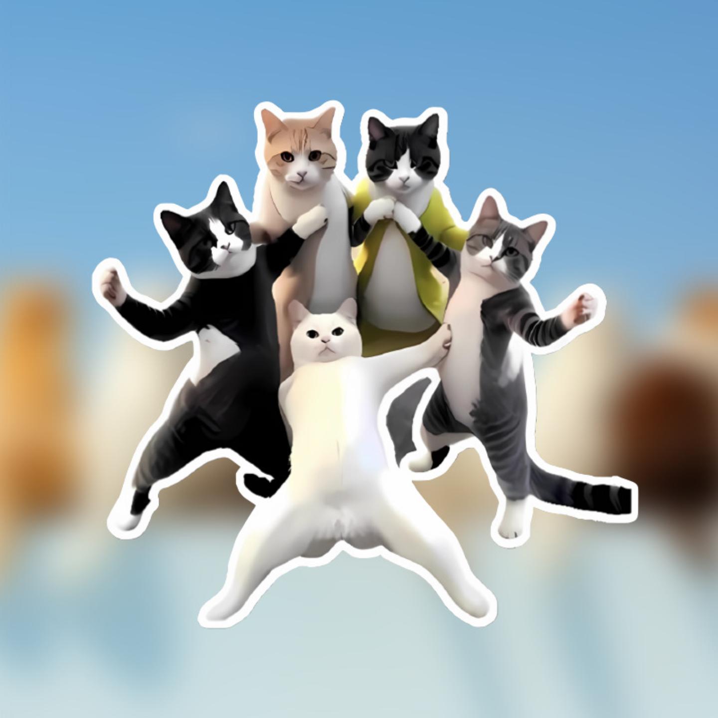 搞笑搞怪猫咪幽默创意汽车车身油箱盖电动车头盔防晒防水卡通车贴