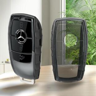 适用奔驰钥匙套新E级 E200 C级C260L GLC A200 S级透明黑钥匙包