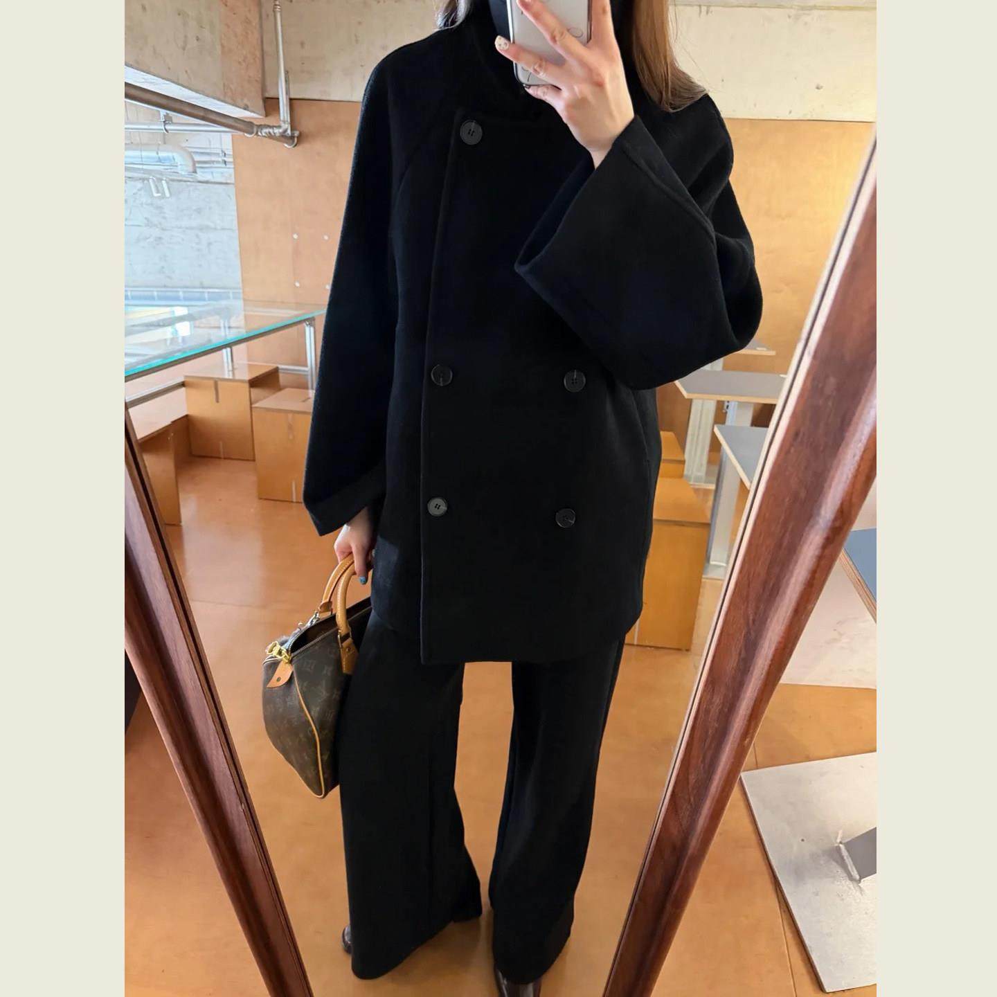 韩系小个子黑色毛呢外套女冬季新款百搭宽松设计感中长款呢子大衣,运动/瑜伽/健身/球迷用品,广场舞套装,淘宝优惠券,粉丝福利购,淘宝优惠卷