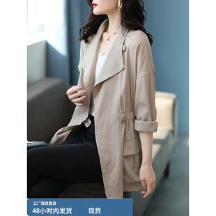 巨好看早秋风衣女款2025新款中长今年流行爆款妈妈洋气春秋装外套
