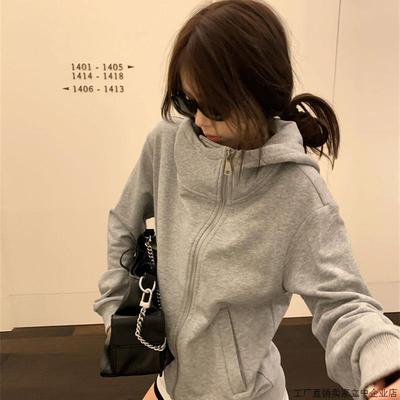 长袖连帽卫衣外套高级小众不撞款衬衫韩系chic别致上衣衬衣女款