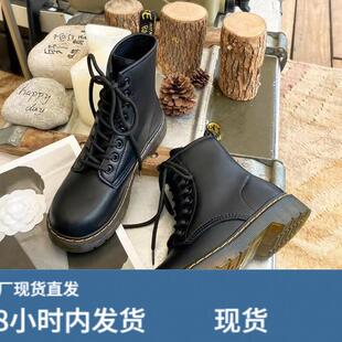 欧洲站真皮女鞋2024秋冬爆款马丁靴dr八孔英伦风短靴