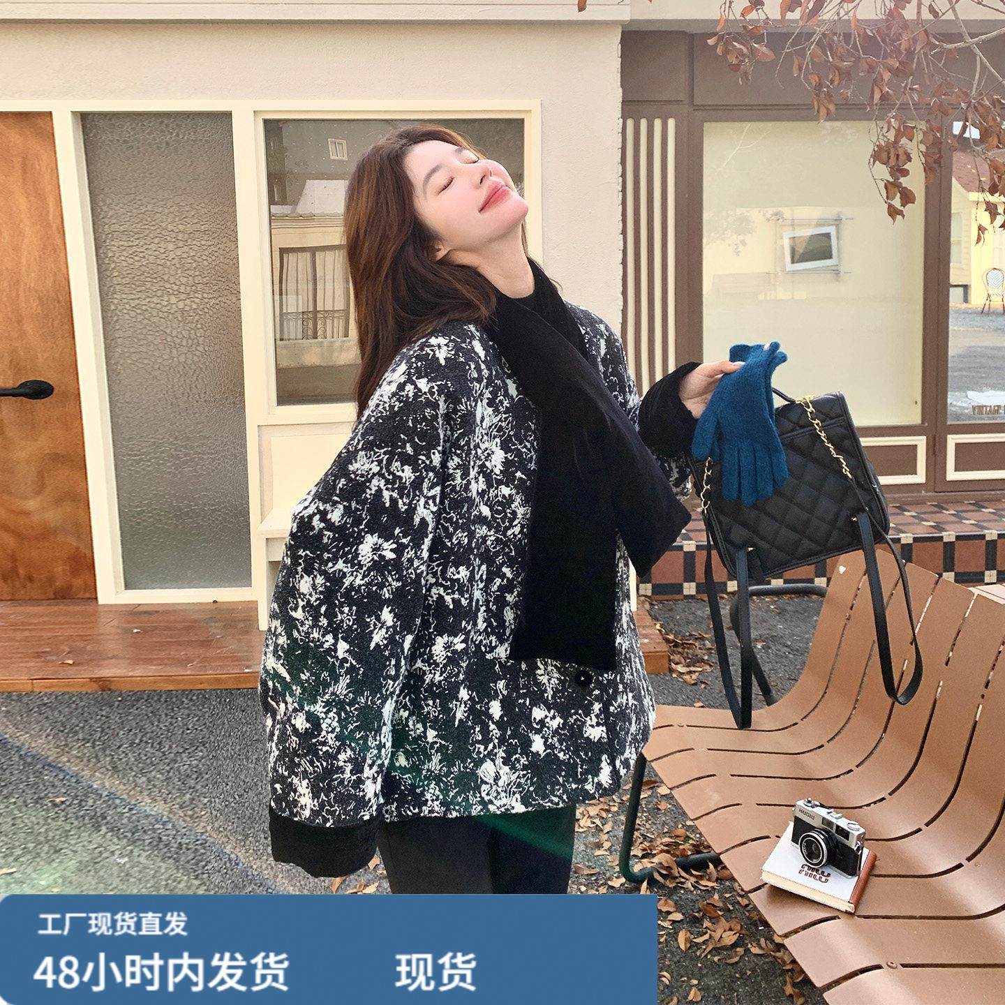 黑色短款新中式印花羽绒服2025新款女冬复古丝绒围巾国风90绒外套,模玩/动漫/周边/娃圈三坑/桌游,Cosplay女装/cos女装,淘宝优惠券,粉丝福利购,淘宝优惠卷