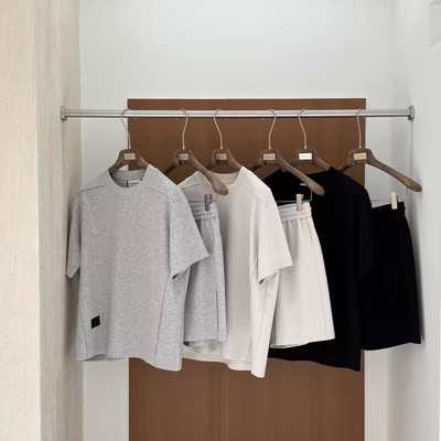 Fable男装2026年新款简约跑量套装短袖T恤+休闲短裤套装(两件套)