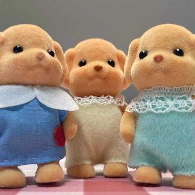 贵宾犬森贝儿家族贵宾犬宝宝小鼻嘎狗公仔玩偶 森贝儿家族贵宾狗