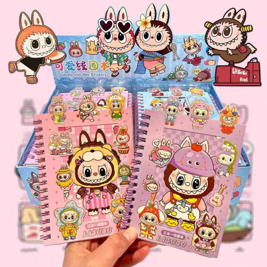 拉布布贴画labubu官方正品贴纸女孩儿童贴纸本文具正版贴纸本
