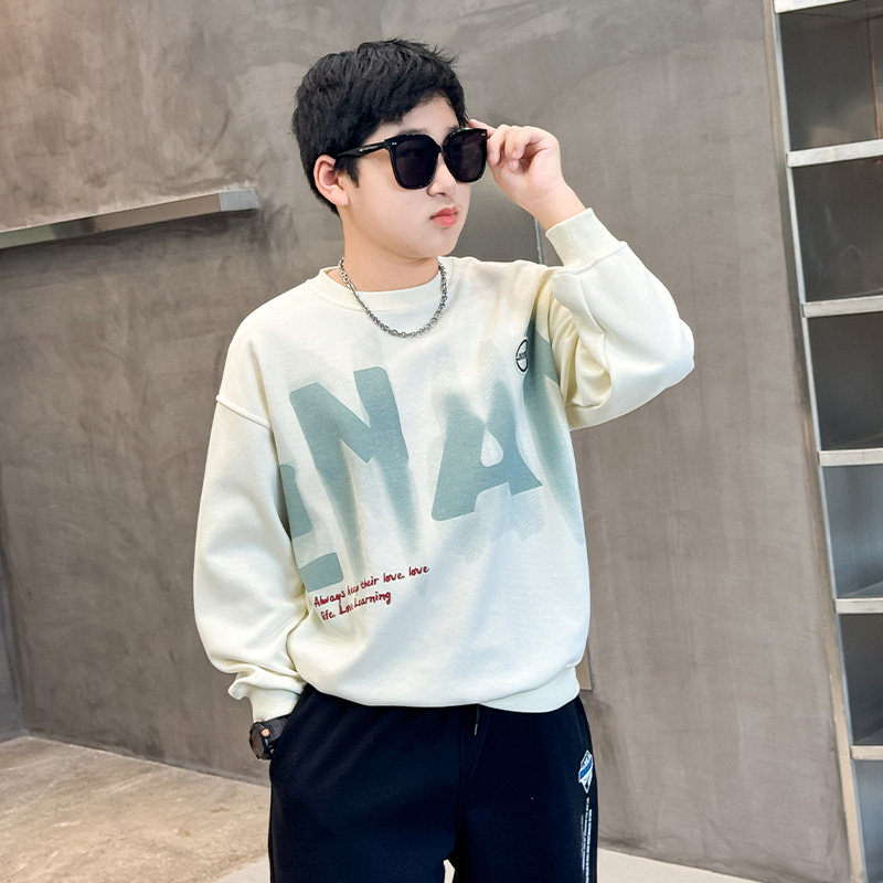 胖童装男童加肥加大长袖t恤春装卫衣中大童宽松儿童大码春季体恤