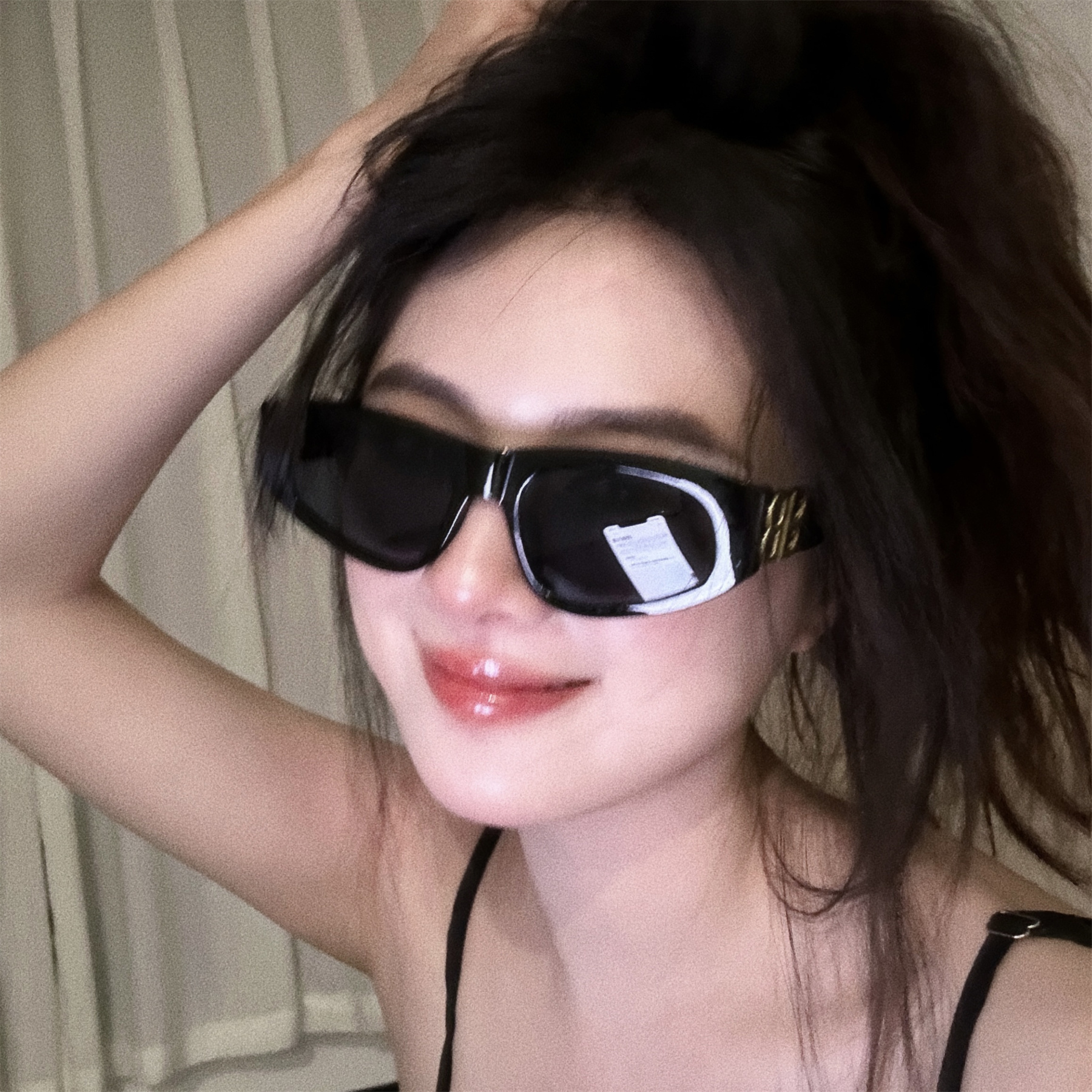 防晒显脸小复古猫眼双B墨镜女