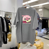 秋冬季 2025新款 宽松中长款 加厚上衣打底衫 纯棉磨毛短袖 t恤女韩版