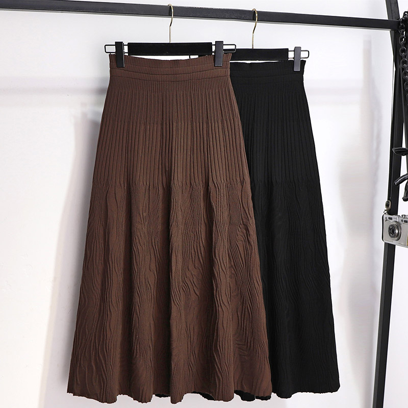 婉章高端针织半身裙秋冬新款