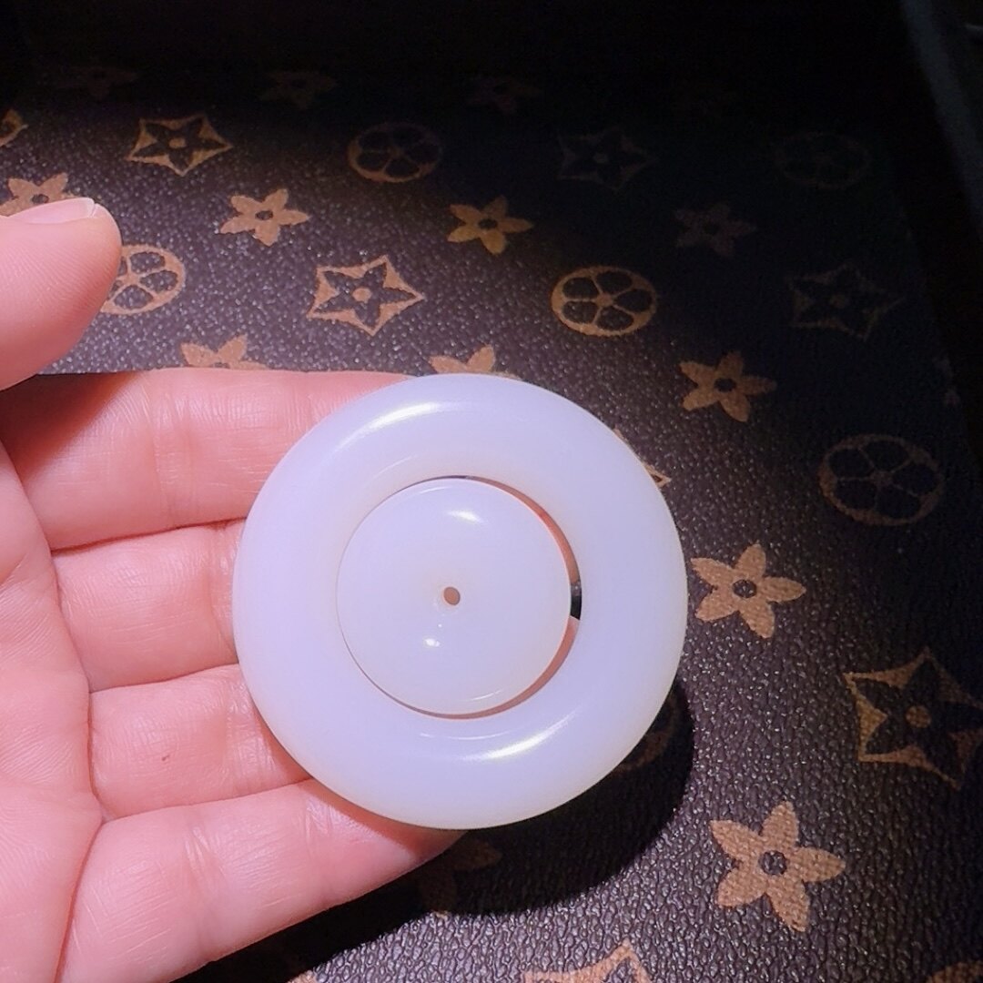和田玉籽料手镯心制作玉环平安环平安扣一套白细润细度好玉环车挂