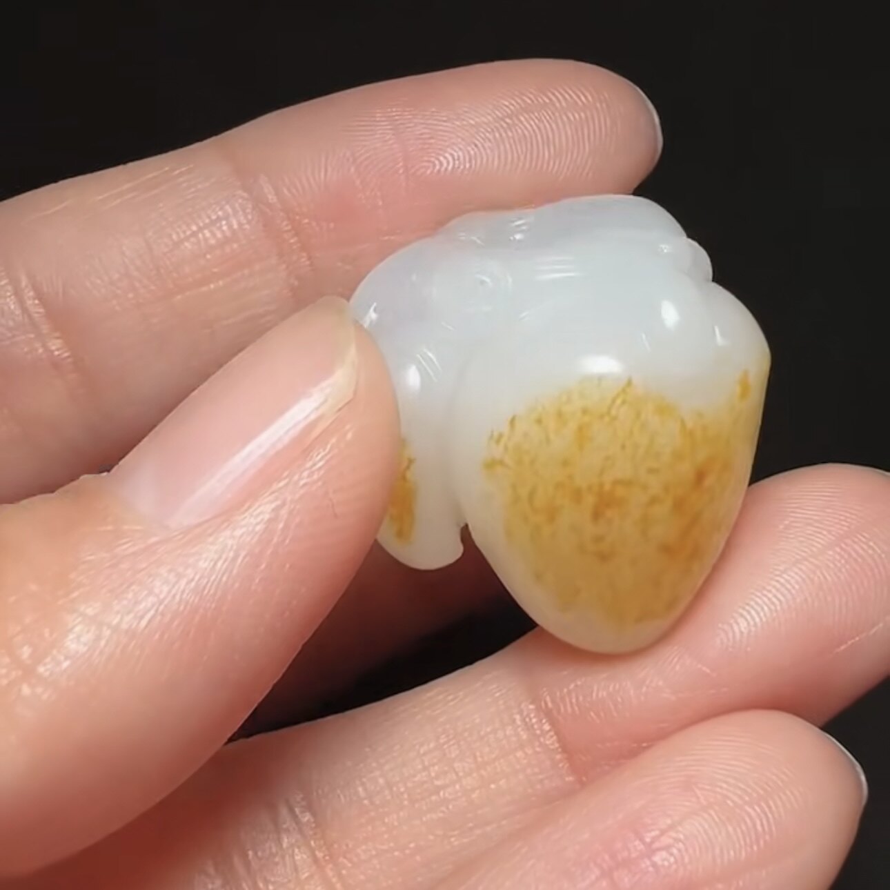 新疆和田玉洒金皮籽料寿桃福寿如意籽料玉坠挂件白度一级满皮小巧