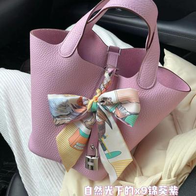 加厚头层牛皮2024新款真皮水桶包