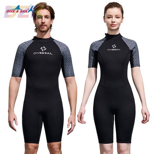 DIVE&SAIL潜水服2MM连体加厚保暖潜水衣短袖防寒冲浪浮潜泳衣短h5